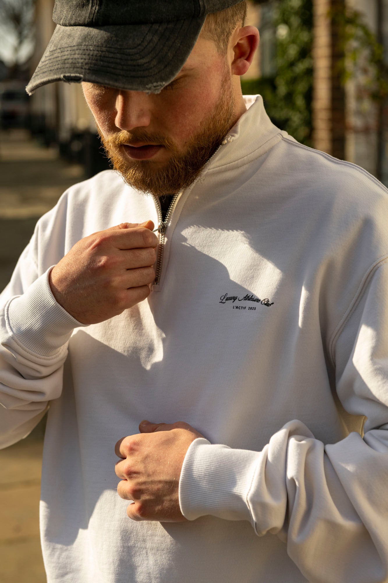 Men's Ivory Quarter Zip