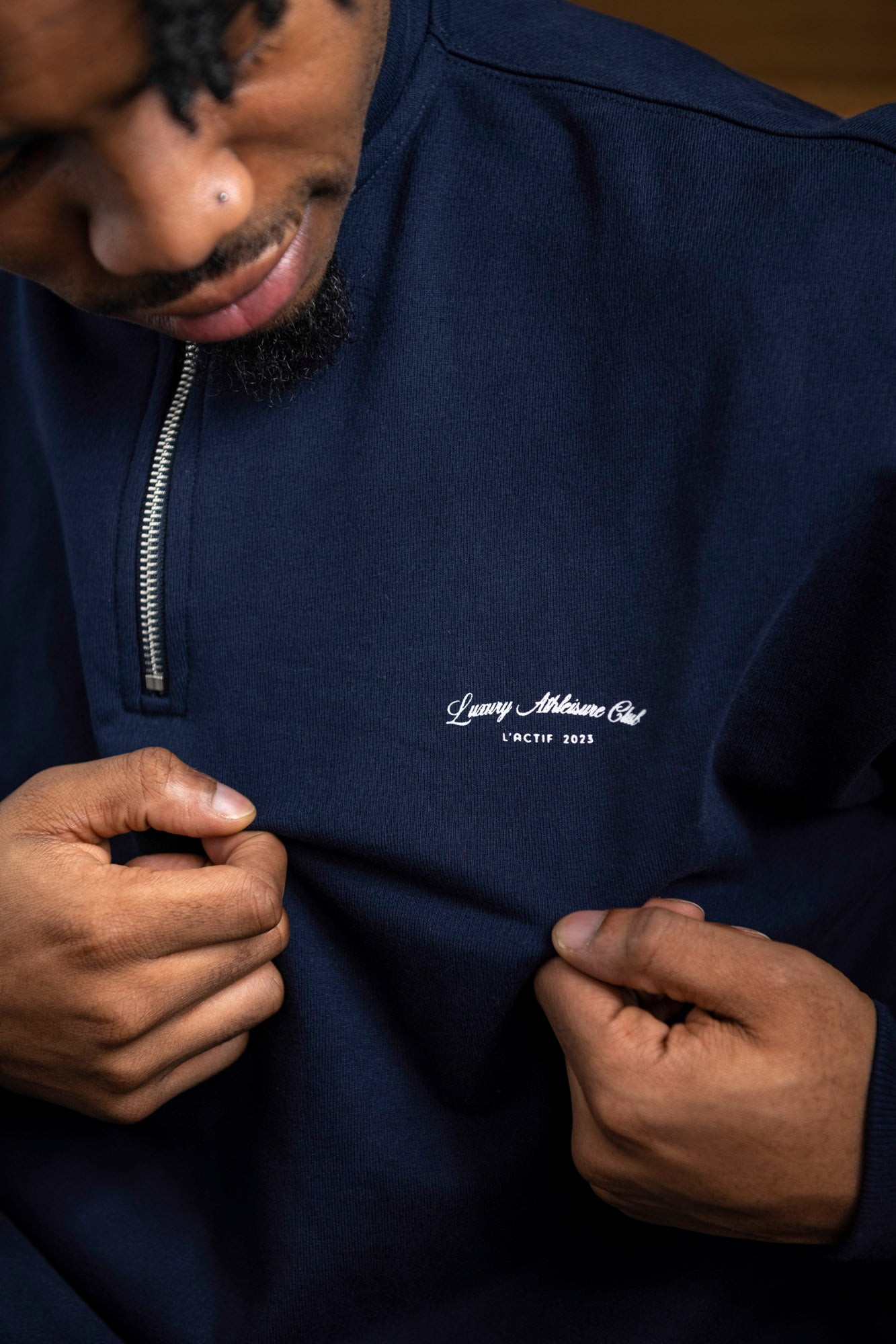 Men's Navy Quarter Zip