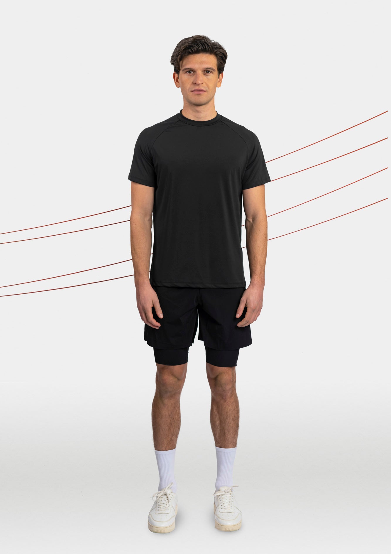 mens black active t-shirt front