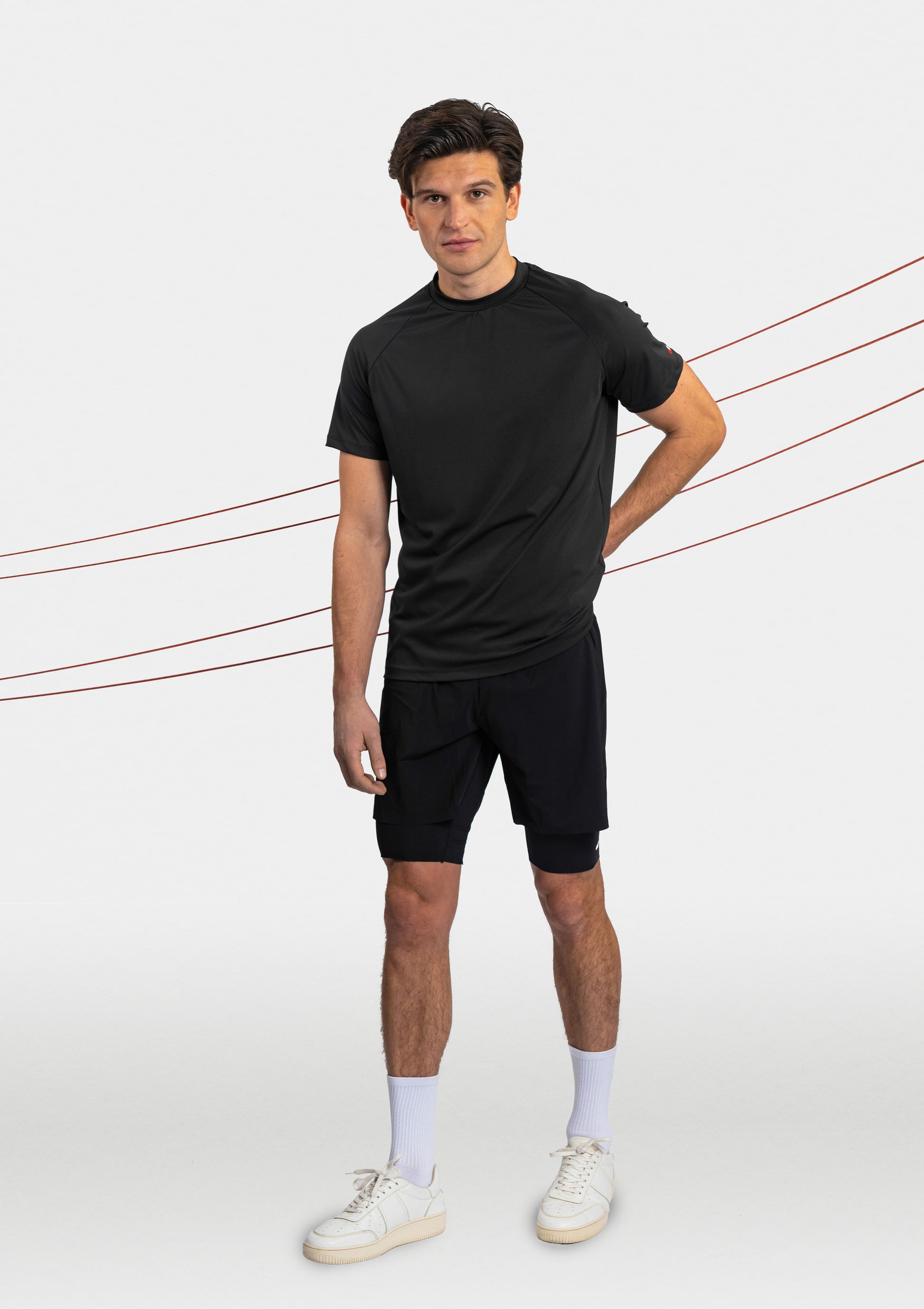 mens black running shorts front 2