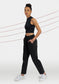 womens black cropped athleisure pants side