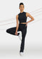 black flared yoga pants stretch 2