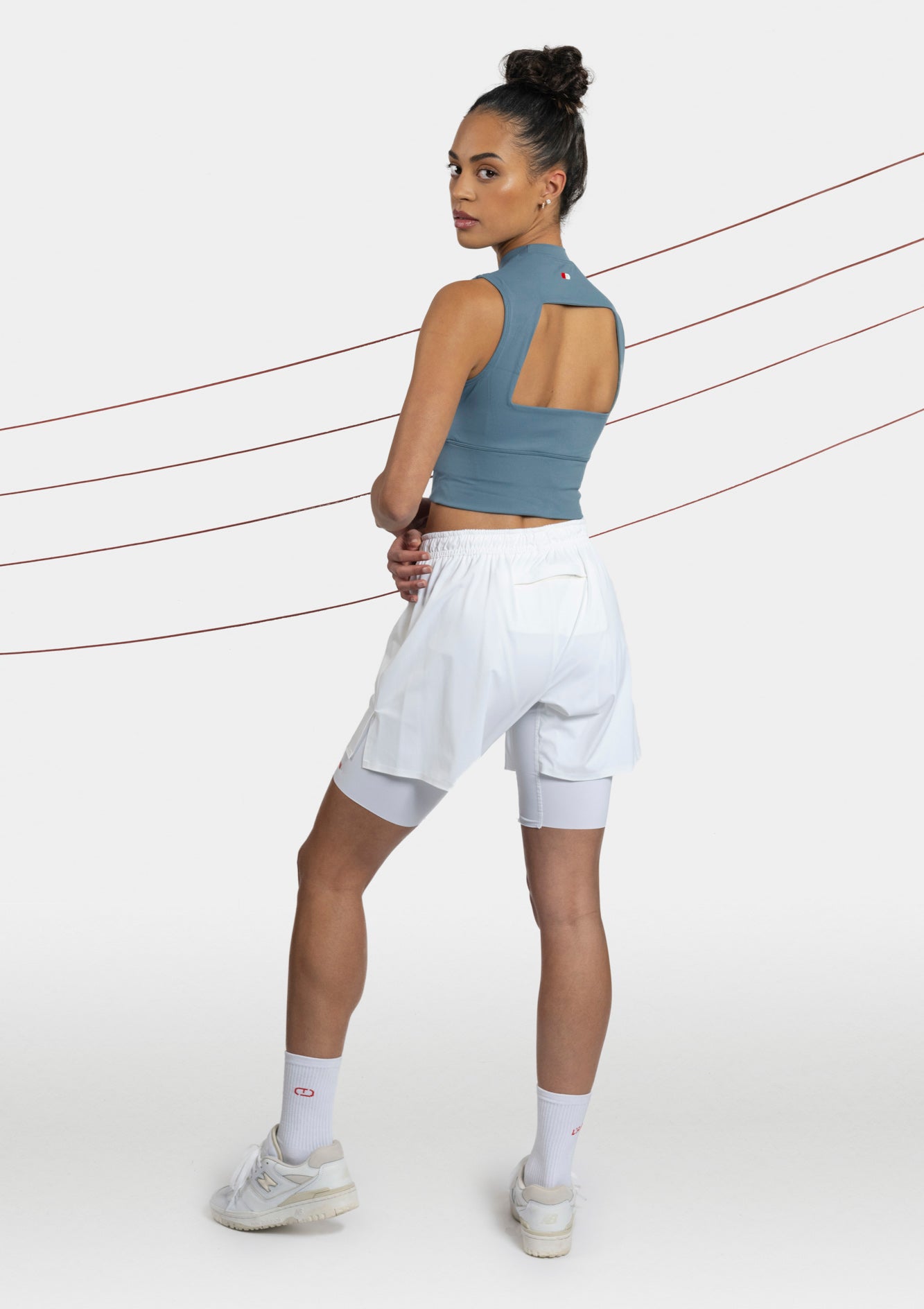 women's white running shorts back 2