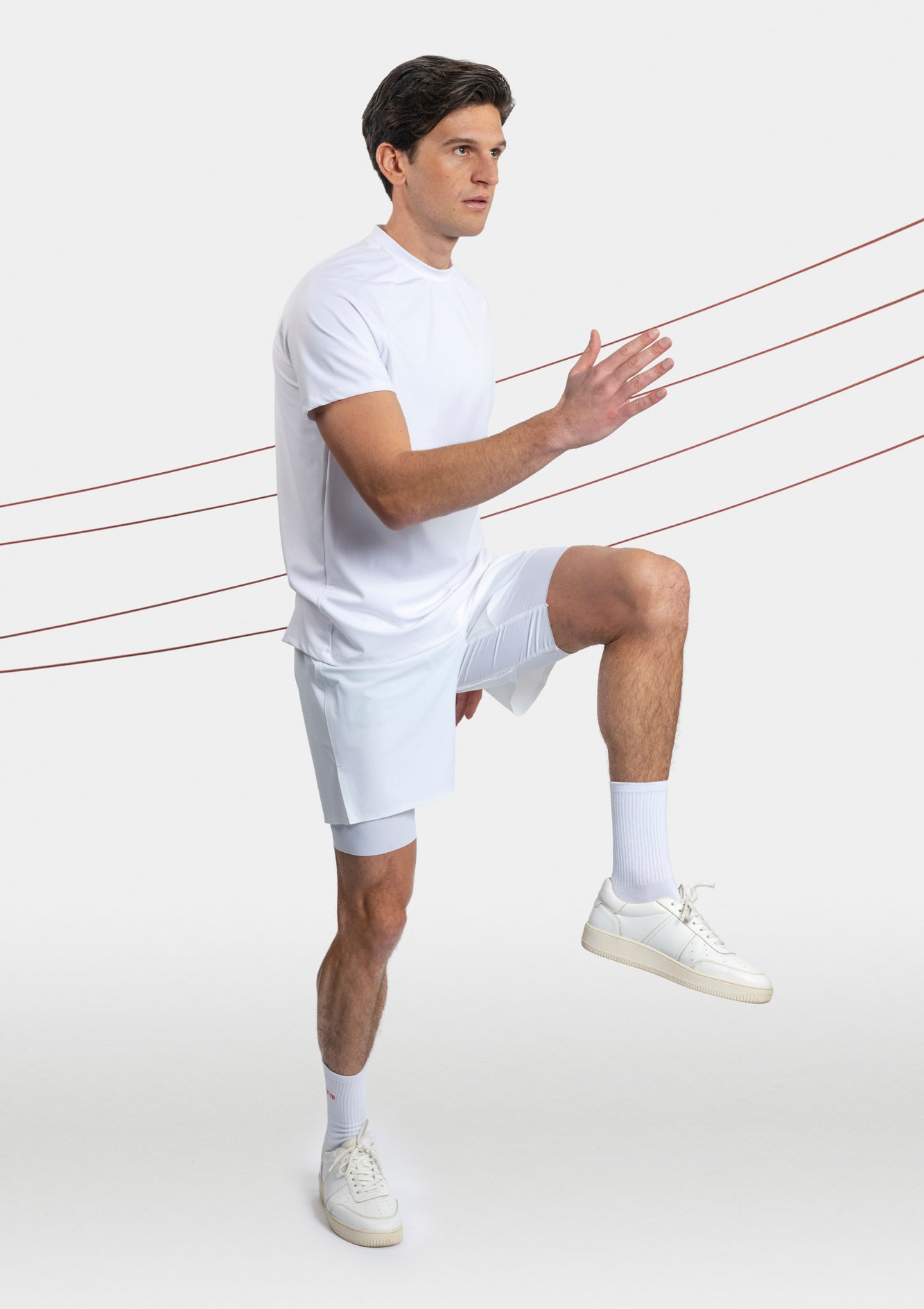 mens white running shorts front 2